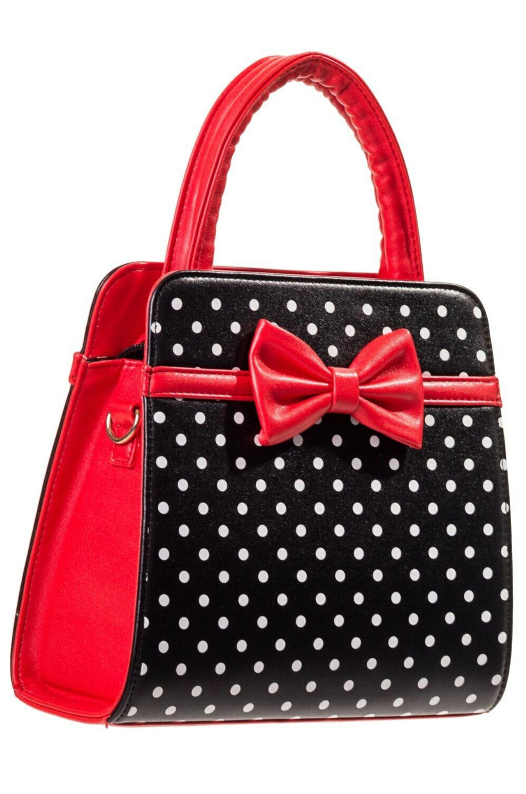 Banned Carla Handbag Polka Retro Bag 50s Rockabilly Faux Leather Top Handle