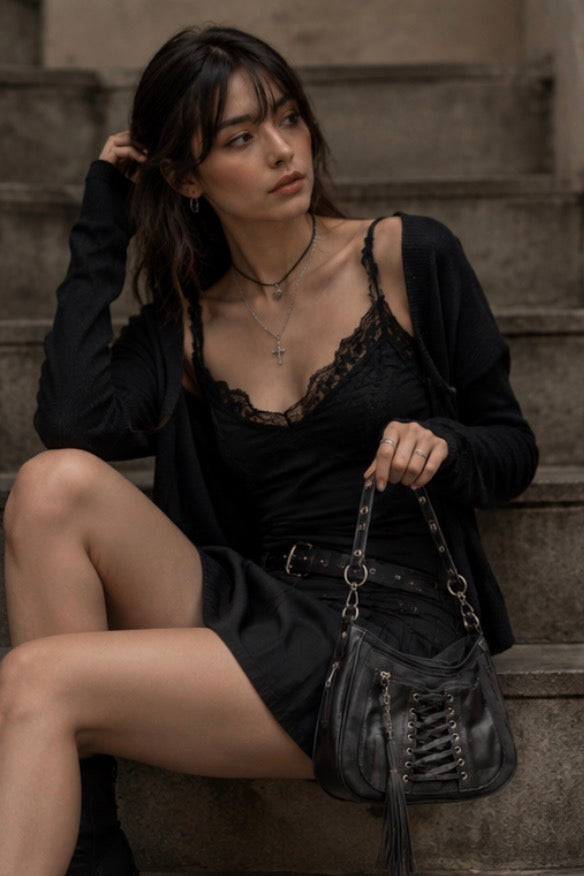 BANNED Apparel Women's Black Gothic Emo Punk Lace Tamora Corset Bag