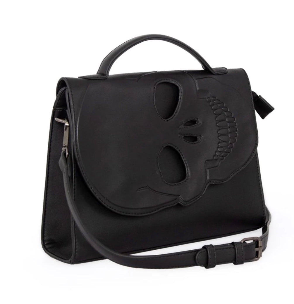 BANNED Apparel black Gothic Punk Emo Skull Flap Tenebris Shoulder Bag Handbag