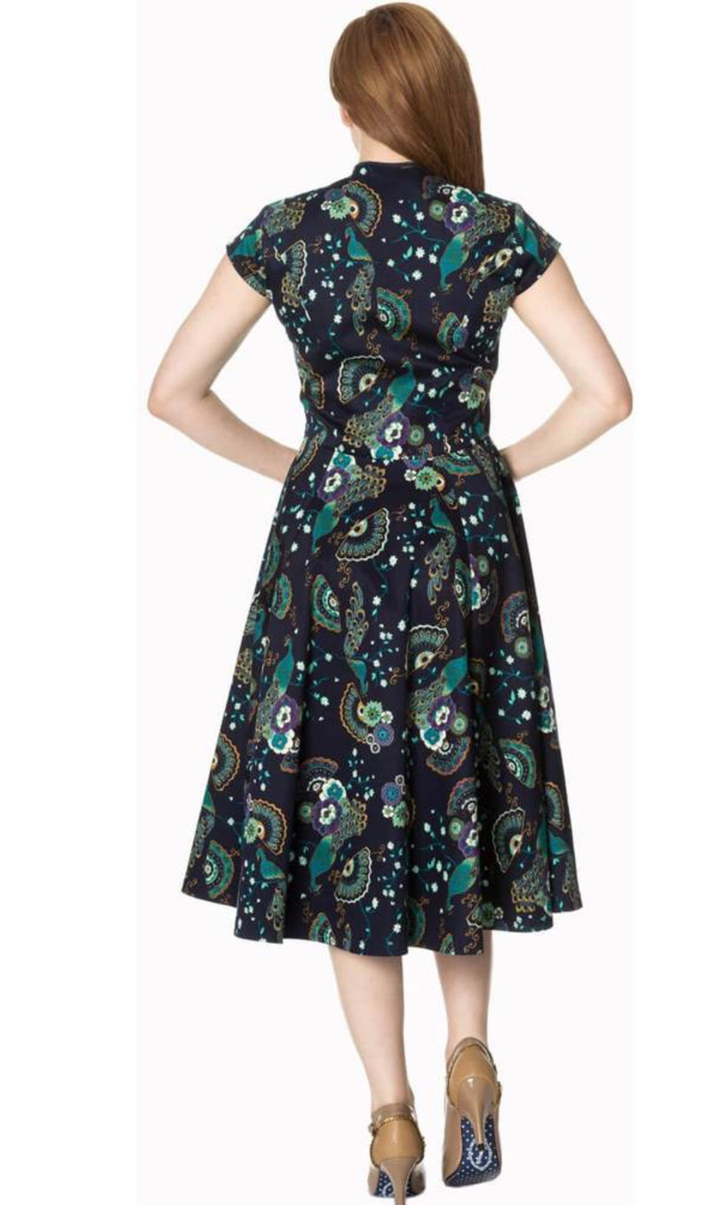 Banned Apparel Peacock Cut Out Retro dress