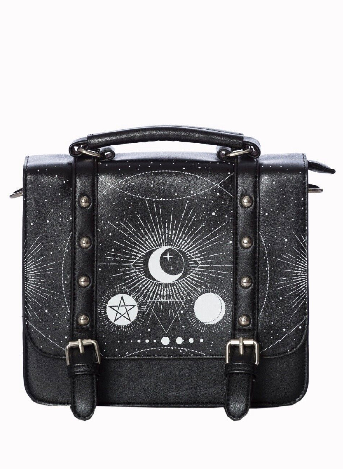 Gothic Rockabilly Emo Punk Stars Moon Cosmic Small Satchel Bag BANNED Apparel