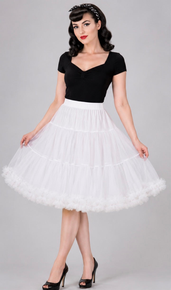 Black 50's Rockabilly Retro Super Soft 26inches Petticoat Skirt BANNED Apparel