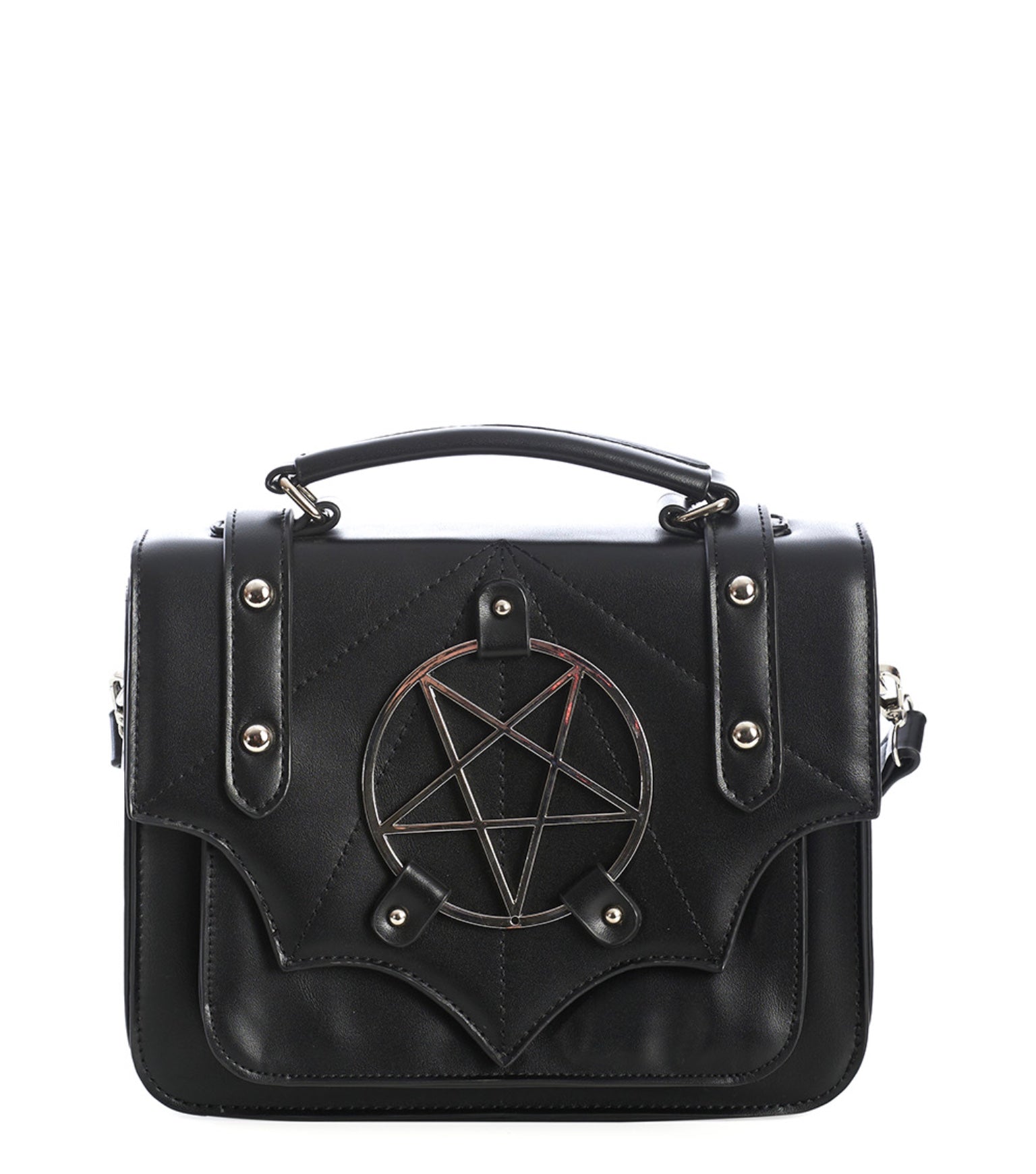 BANNED Apparel Black Gothic Bat Wing Moloch Pentagram Cross body Shoulder Bag