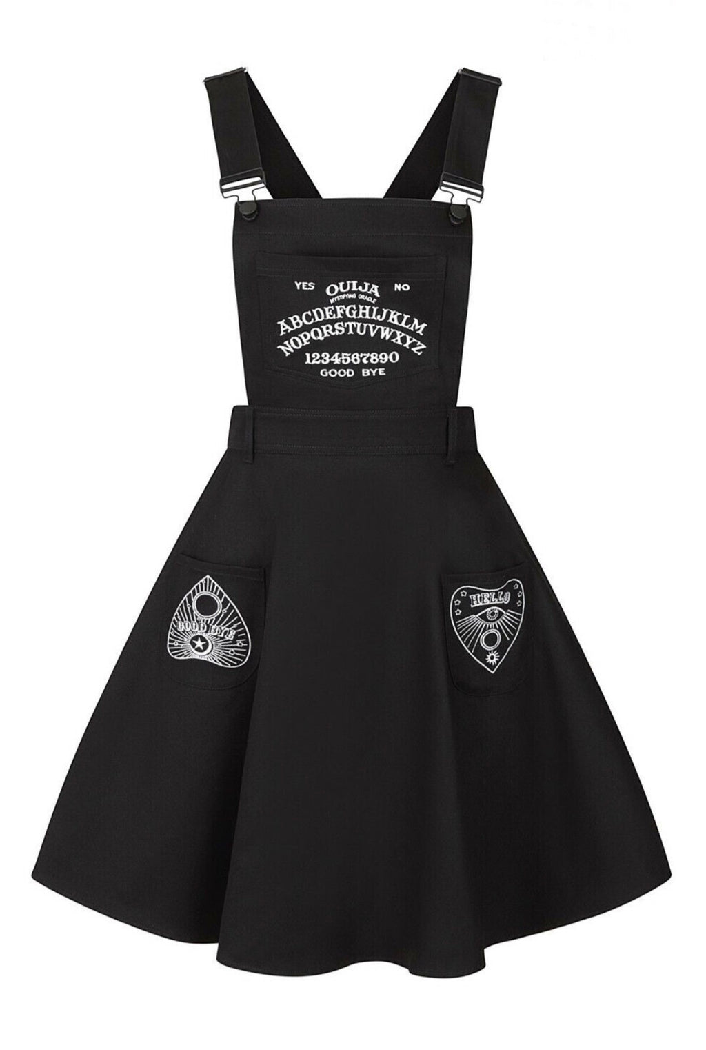 Hell Bunny Samara Sun Moon Ouija Board Gothic Wicca Witchcraft Pinafore Dress
