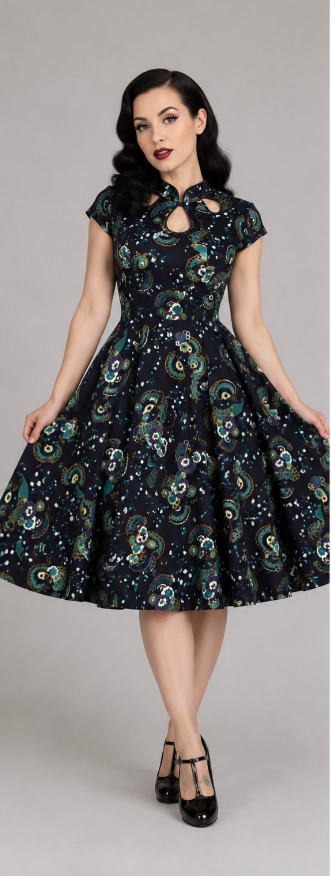Banned Apparel Peacock Cut Out Retro dress