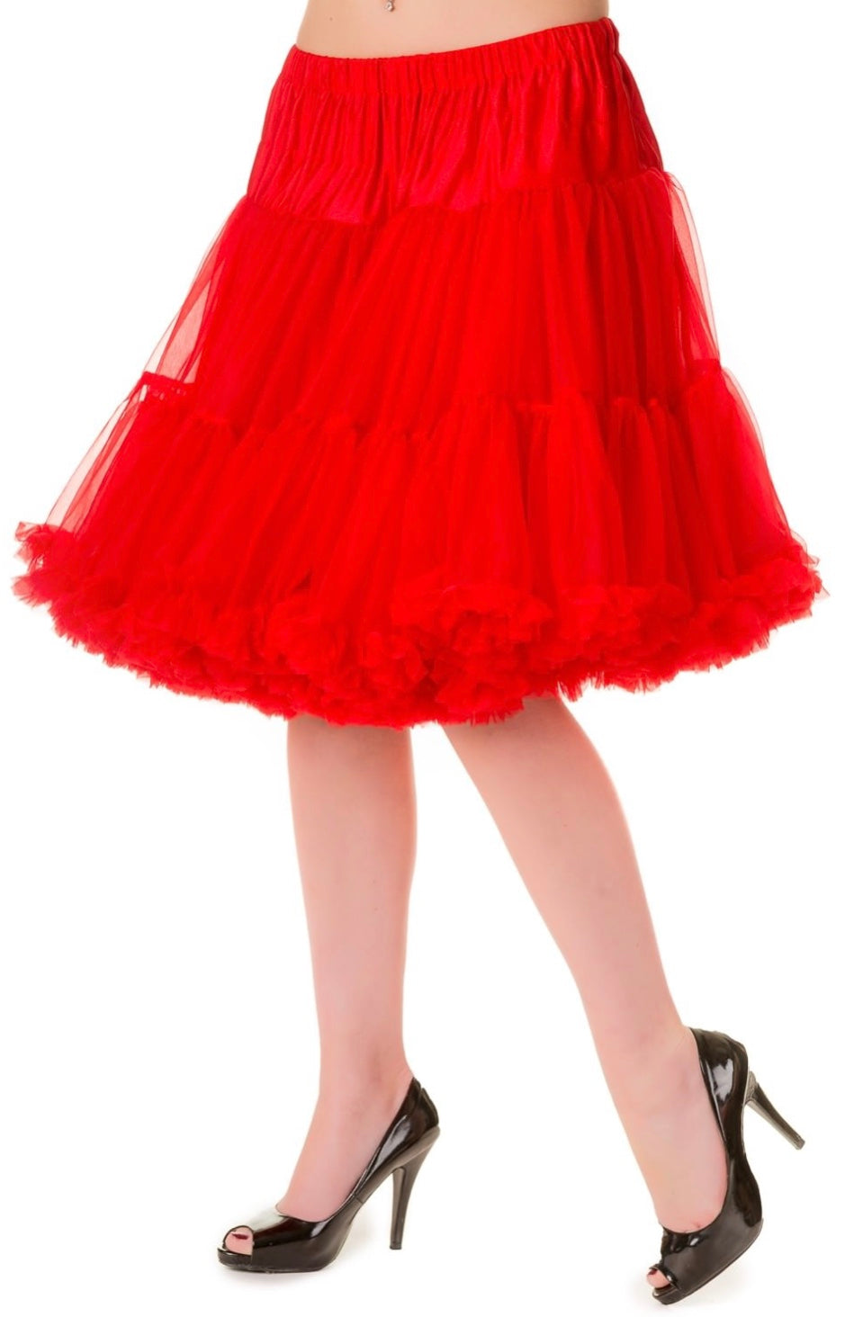 Black 50's Rockabilly Retro Super Soft 26inches Petticoat Skirt BANNED Apparel