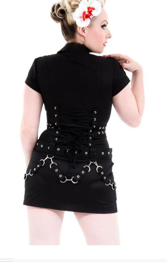 Hearts & Roses Black Emo Punk Dress