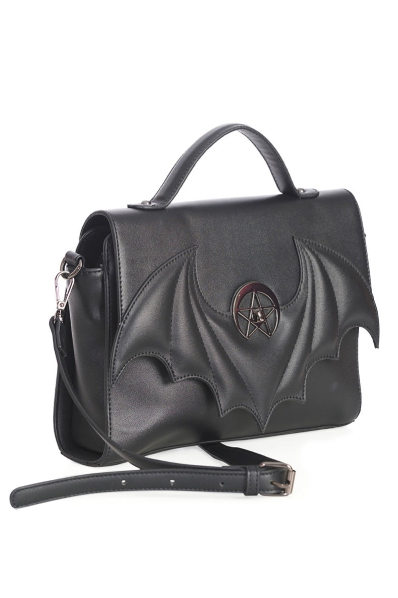 BANNED Apparel Black Gothic Emo Punk Rockabilly Pentagram Dreamcatcher Bat Bag