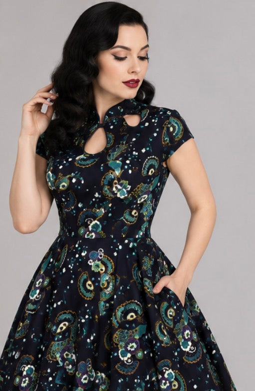 Banned Apparel Peacock Cut Out Retro dress