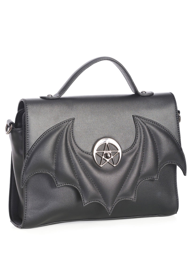 BANNED Apparel Black Gothic Emo Punk Rockabilly Pentagram Dreamcatcher Bat Bag
