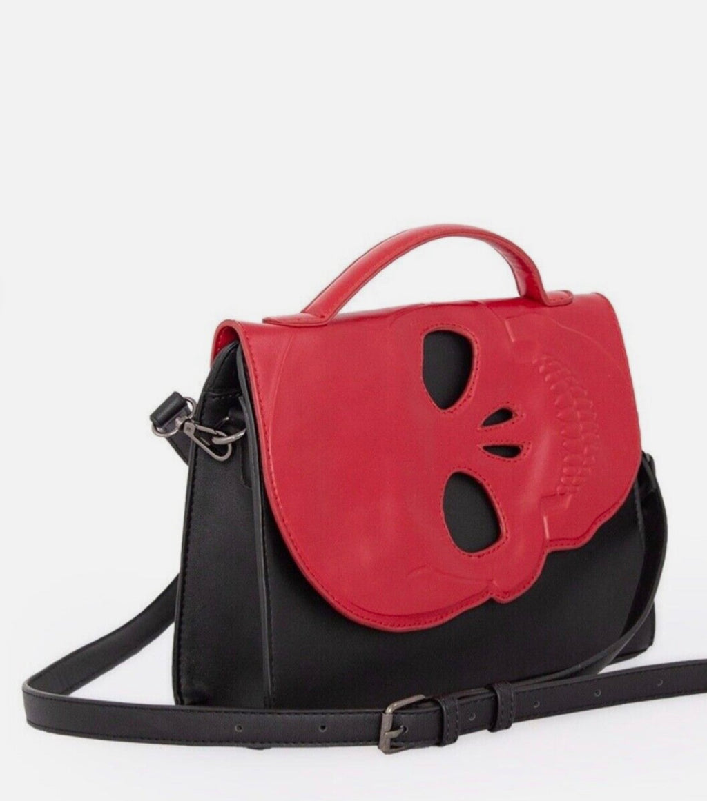 BANNED Apparel black Gothic Punk Emo Skull Flap Tenebris Shoulder Bag Handbag