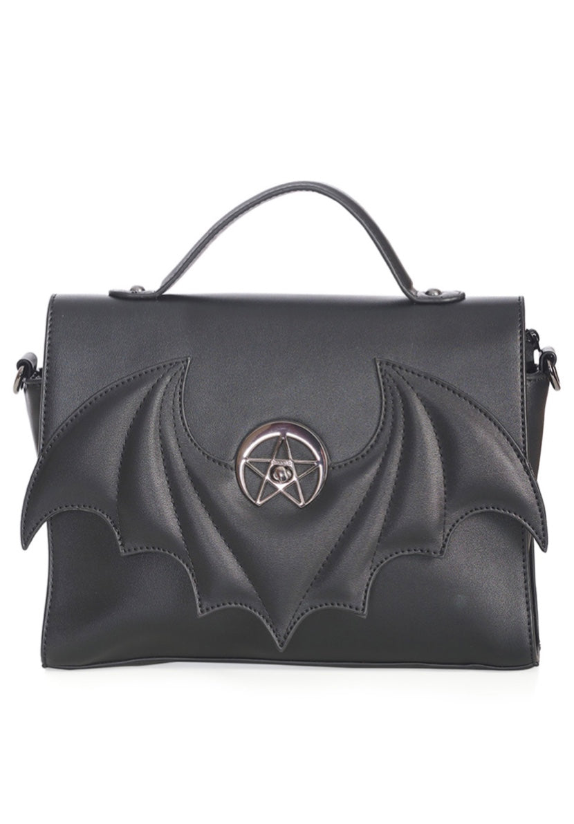 BANNED Apparel Black Gothic Emo Punk Rockabilly Pentagram Dreamcatcher Bat Bag
