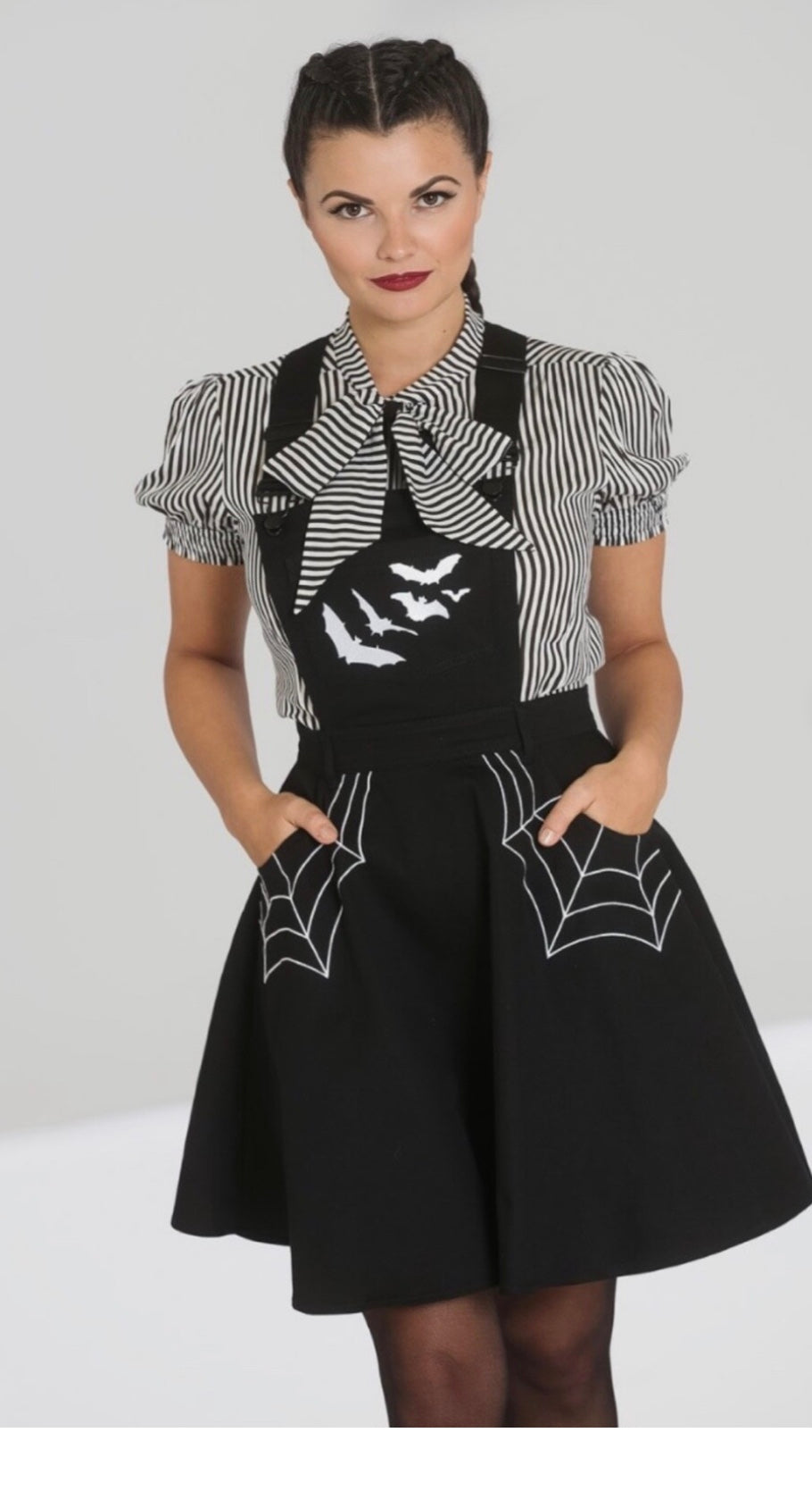 HELL BUNNY MISS MUFFET PINAFORE DRESS