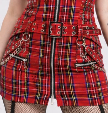 H&R - Red Tartan Emo Punk Dress