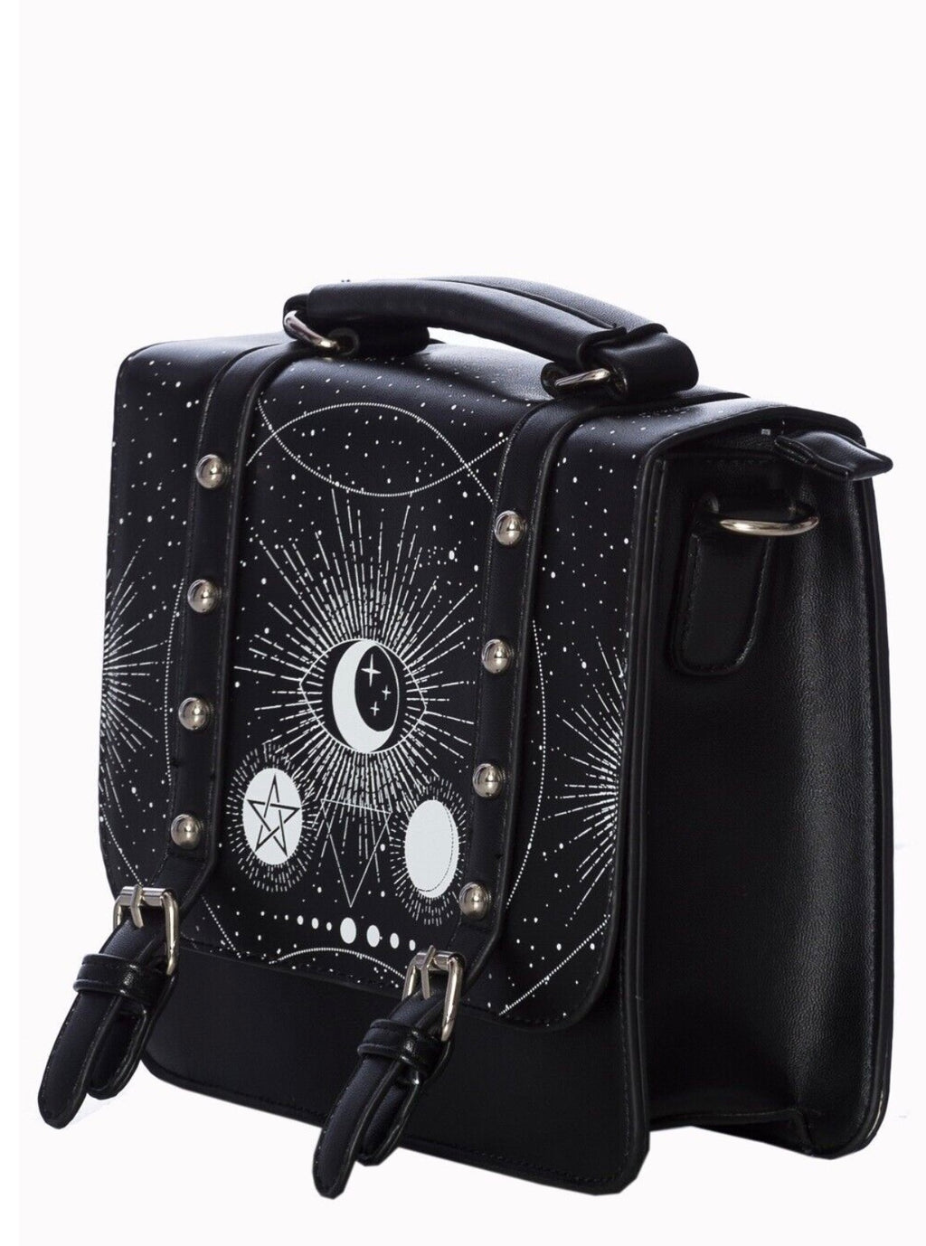Gothic Rockabilly Emo Punk Stars Moon Cosmic Small Satchel Bag BANNED Apparel