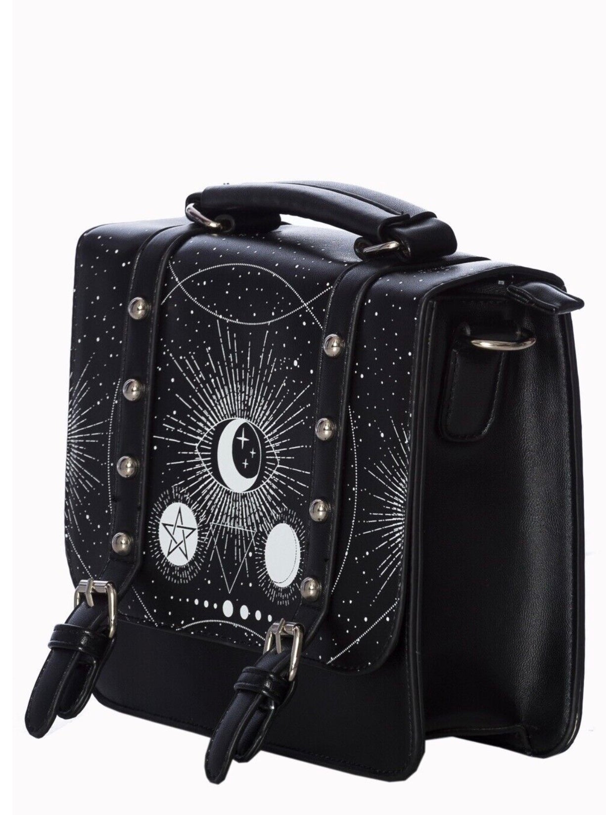 Gothic Rockabilly Emo Punk Stars Moon Cosmic Small Satchel Bag BANNED Apparel