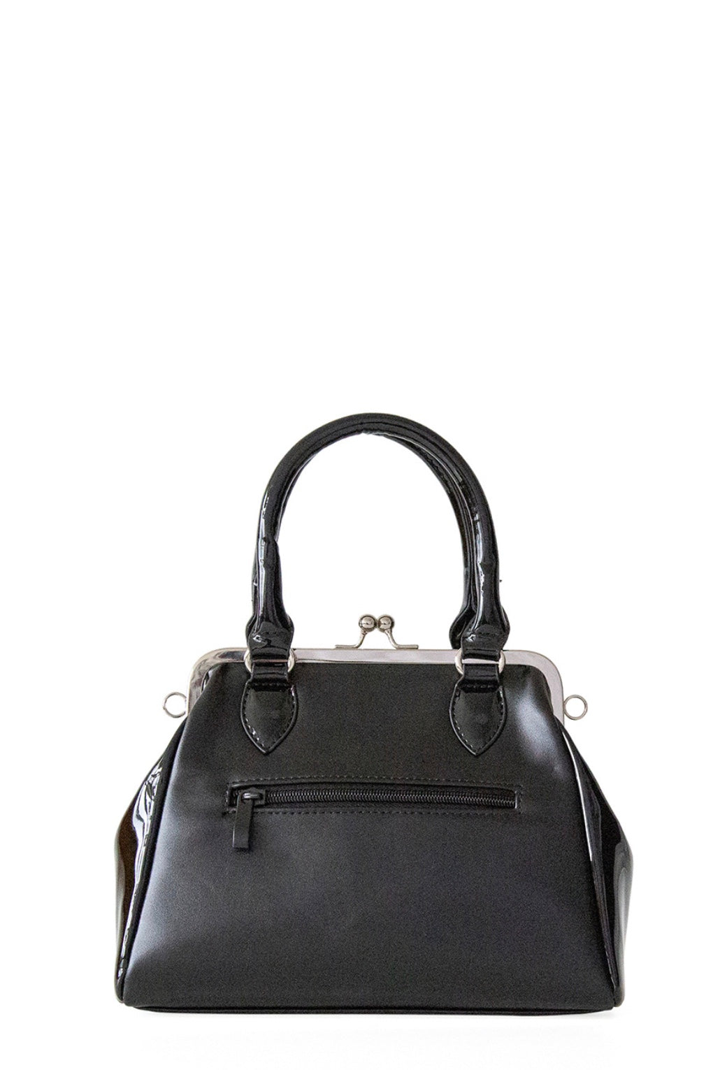 Banned Femme Fatale Bag Alternative Spider Web PU Gothic Bow Handbag Top Handle