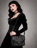 BANNED Apparel Black Gothic Bat Wing Moloch Pentagram Cross body Shoulder Bag
