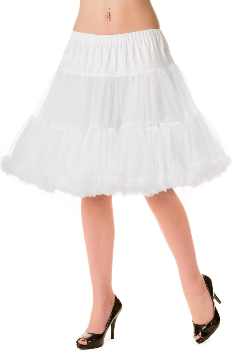 Black 50's Rockabilly Retro Super Soft 26inches Petticoat Skirt BANNED Apparel